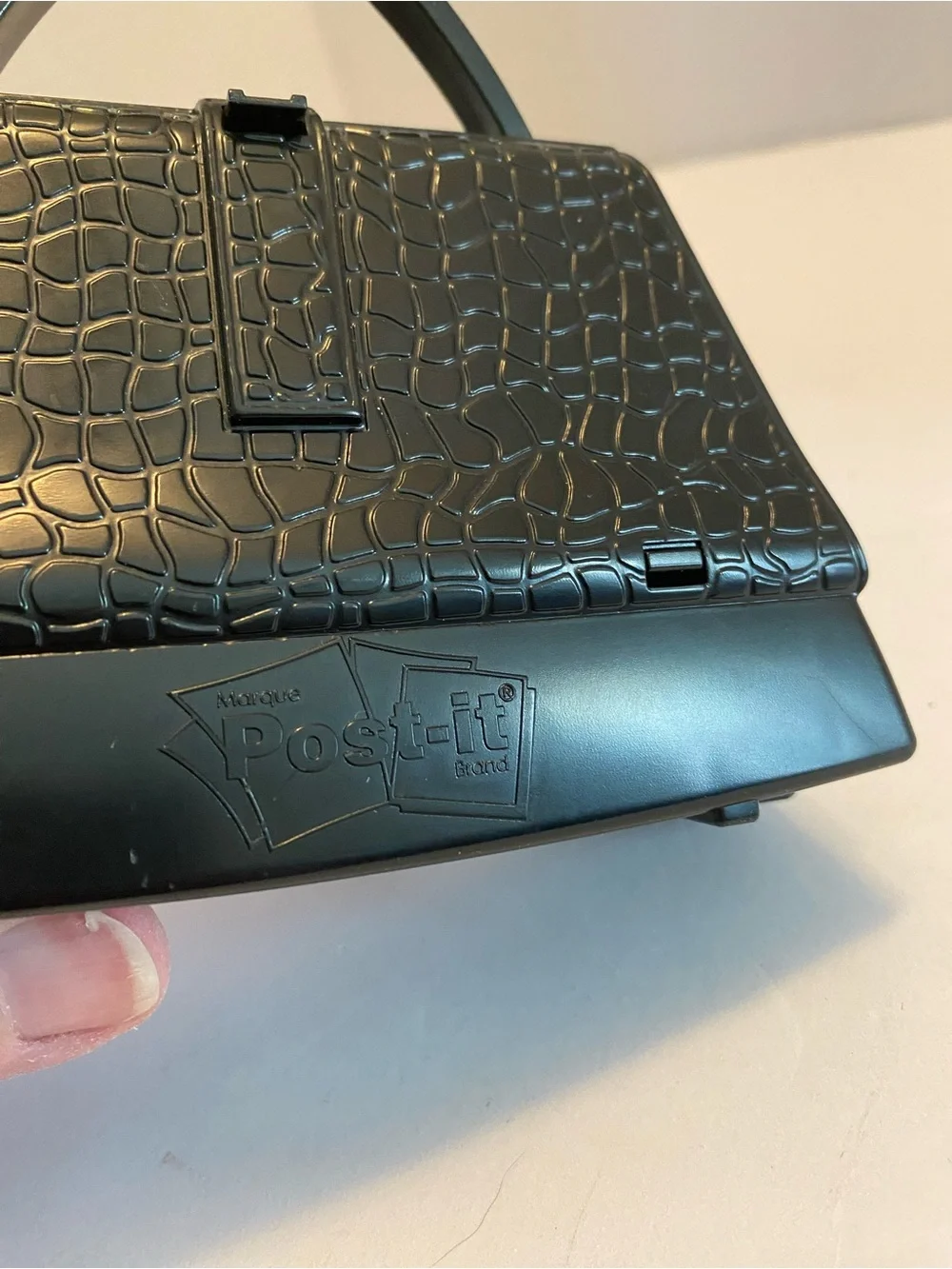 Post it Notes Black Purse Holder Dispenser for Desk 3.5” X 3.5” For Notes